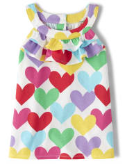 Girls Heart Ruffle Top - Sunshine Time