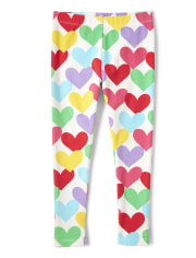 Girls Heart Leggings - Sunshine Time
