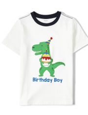 Boys Embroidered Dino Top - Birthday Boutique