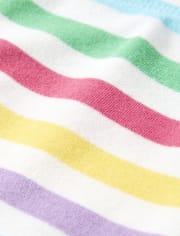 Girls Rainbow Striped Shorts - Sunshine Time