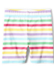 Girls Rainbow Striped Shorts - Sunshine Time