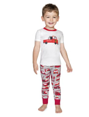 Pijama de 2 piezas de algodón con camión de bomberos para niños - Gymmies