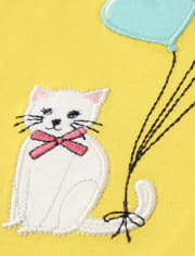 Top con volantes de globos de corazón bordado para niñas - Sunshine Time