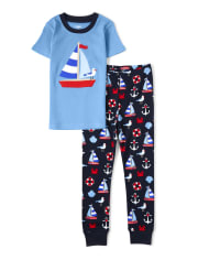 Pijama de 2 piezas de algodón All Aboard para niños - Gymmies