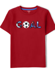Boys Embroidered Goal Top - Ready, Set, Goal