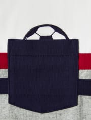 Camiseta de fútbol con bolsillo en bloques de color para niños: listo, listo, gol