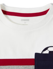 Camiseta de fútbol con bolsillo en bloques de color para niños: listo, listo, gol