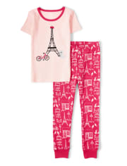Pijama de 2 piezas de algodón para niñas Puuurfect In Paris - Gymmies