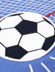 Boys Embroidered Soccer Top - Ready, Set, Goal
