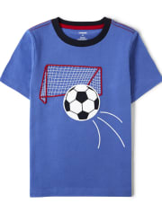 Boys Embroidered Soccer Top - Ready, Set, Goal