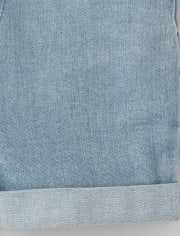 Pantalones cortos de mezclilla arcoíris bordados para niñas - Sunshine Time