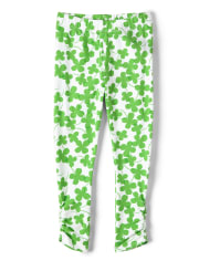 Girls Shamrock Leggings - Little Leprechaun