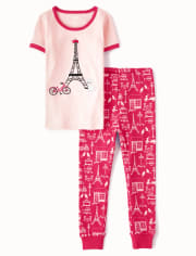 Pyjama 2 pièces en coton Puuurfect In Paris pour filles - Gymmies