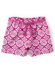 Girls Medallion Tassel Belted Shorts - Summer Sunsets