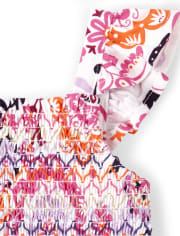 Girls Floral Smocked Dress - Summer Sunsets