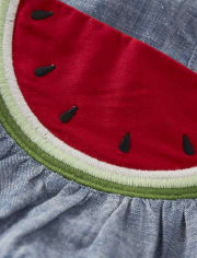 Haut en chambray pastèque pour filles - Pastèque douce