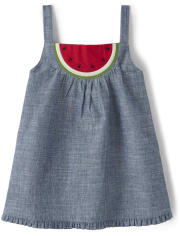 Haut en chambray pastèque pour filles - Pastèque douce