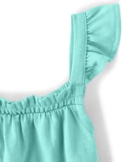 Girls Ruffle Top And Bike Shorts Set - Island Getaway