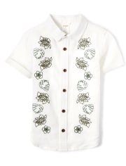 Camisa con botones de hoja para niño - Safari Camp