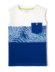 Camiseta sin mangas de hoja de palma para niños - Island Getaway