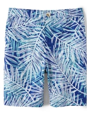 Boys Palm Leaf Chino Shorts - Island Getaway