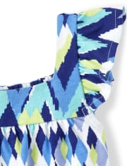 Girls Ikat Flutter Top - Island Getaway