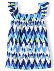 Girls Ikat Flutter Top - Island Getaway