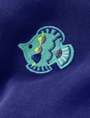 Camiseta sin mangas con volantes y peces para niñas - Island Getaway