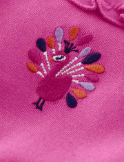 Girls Peacock Ruffle Tank Top - Summer Sunsets