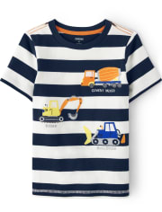 Boys Truck Striped Top - Mr. Fix It