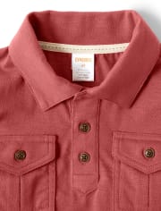 Polo a rayas con bolsillo para niño - Safari Camp