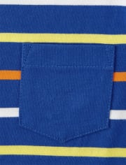 Boys Striped Pocket Top - Mr. Fix It