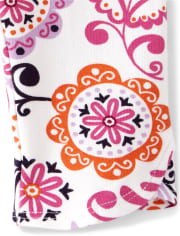 Girls Floral Capri Leggings - Summer Sunsets