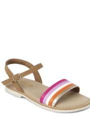 Girls Striped Sandals - Summer Sunsets