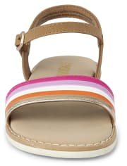 Girls Striped Sandals - Summer Sunsets