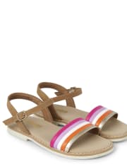 Girls Striped Sandals - Summer Sunsets