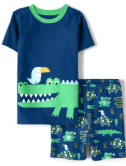Boys Alligator Cotton 2-Piece Pajamas - Gymmies