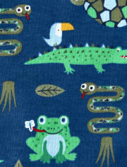 Boys Alligator Cotton 2-Piece Pajamas - Gymmies
