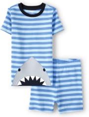 Boys Shark Cotton 2-Piece Pajamas - Gymmies