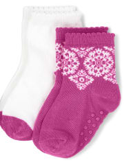 Lot de 2 paires de chaussettes mi-longues pour filles - Couchers de soleil d'été