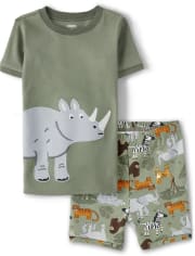 Boys Safari Cotton 2-Piece Pajamas - Gymmies
