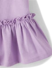 Girls Peacock Flutter Peplum Top - Summer Sunsets