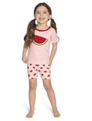 Pijama de 2 piezas de algodón sandía para niñas - Gymmies