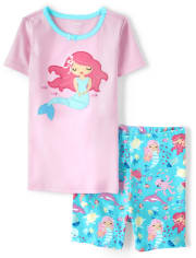 Girls Mermaid Cotton 2-Piece Pajamas - Gymmies