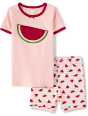 Pyjama 2 pièces en coton pastèque pour filles - Gymmies