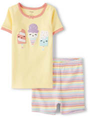 Girls Ice Cream Cotton 2-Piece Pajamas - Gymmies