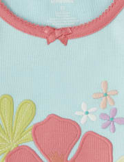 Pijama de 2 piezas de algodón con flores tropicales para niñas - Gymmies