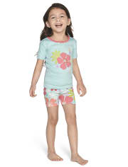 Pijama de 2 piezas de algodón con flores tropicales para niñas - Gymmies