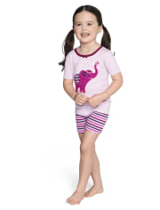 Girls Elephant Cotton 2-Piece Pajamas - Gymmies