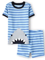Boys Shark Cotton 2-Piece Pajamas - Gymmies